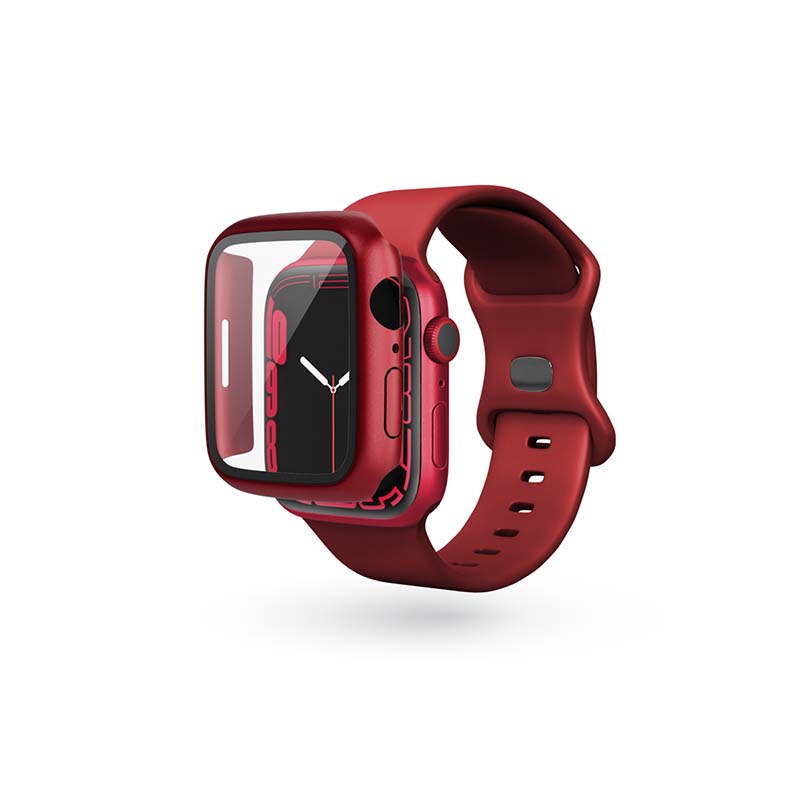 EPICO GLASS CASE APPLE WATCH 7 (45 mm) - červená